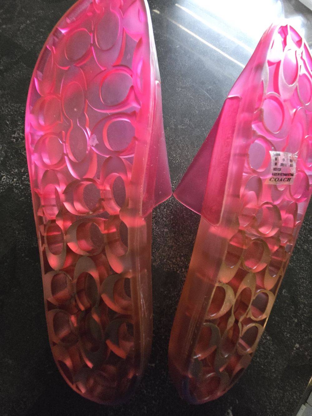 Coach Women’s Transparent Jelly Slide Slip-On Sandals - Picture 3 of 4